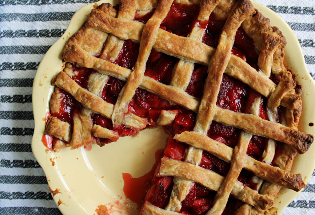 The Best Strawberry Pie with a sourdough pie crust