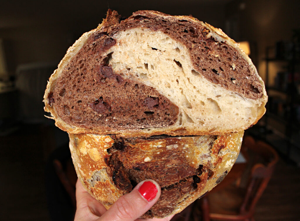 irresistible chocolate swirl sourdough bread