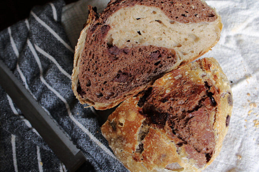 irresistible chocolate swirl sourdough bread
