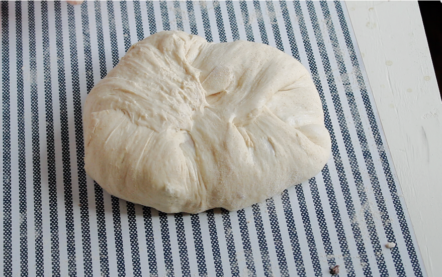 final chocolate swirl sourdough bread stretch and folds.