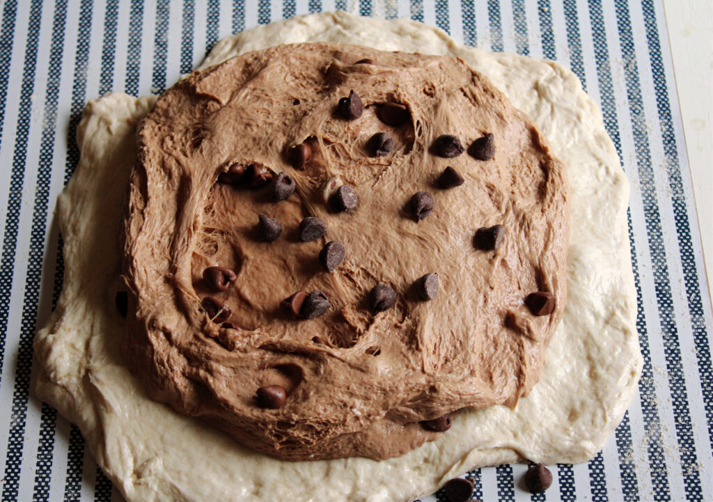 irresistible chocolate swirl sourdough bread layered dough.