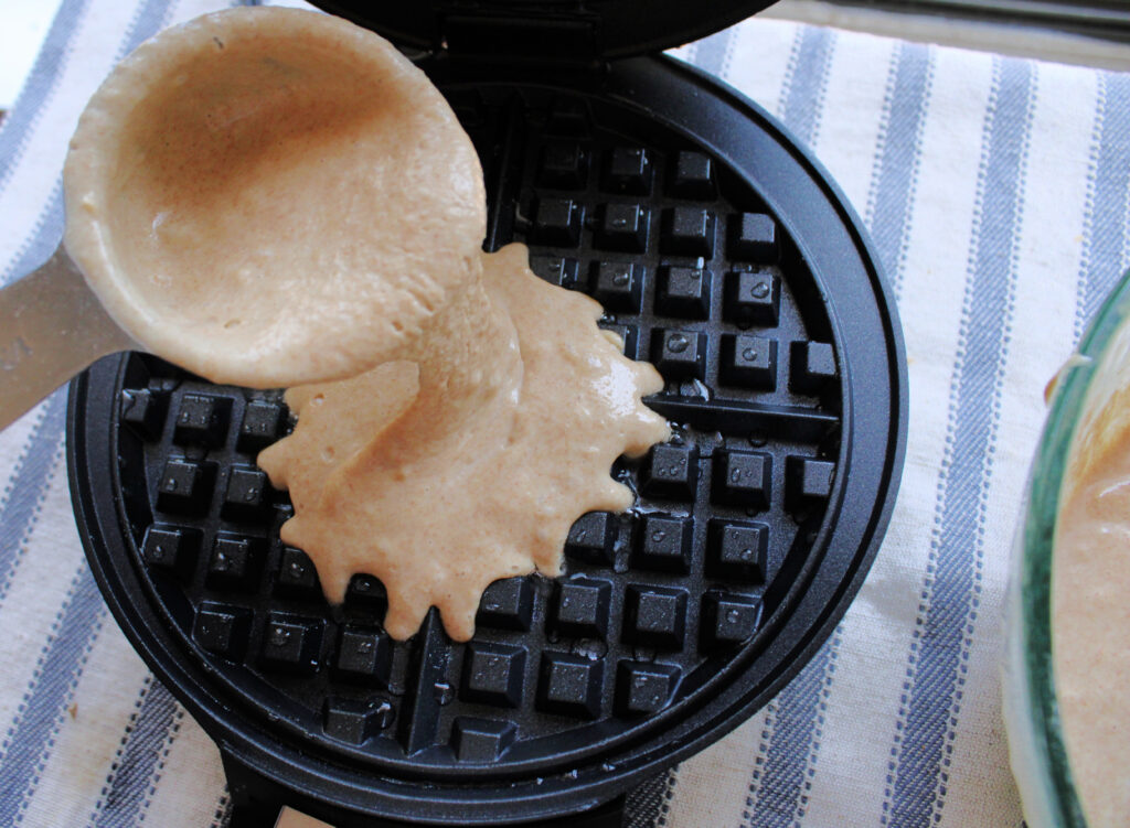 easy protein-packed sourdough waffles batter