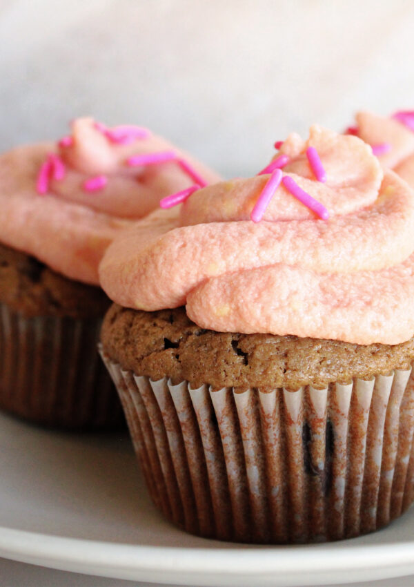 Frosted Sourdough Chocolate Chip Cupcakes