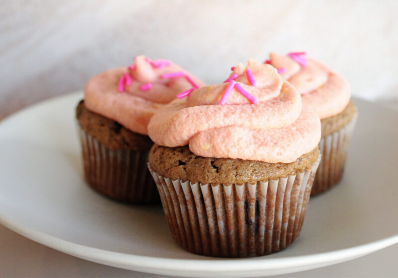Frosted Sourdough Chocolate Chip Cupcakes