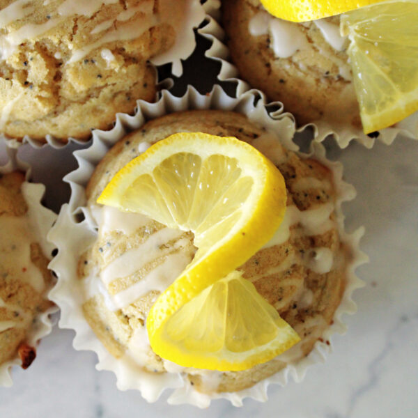 Sourdough discard lemon poppy seed muffins