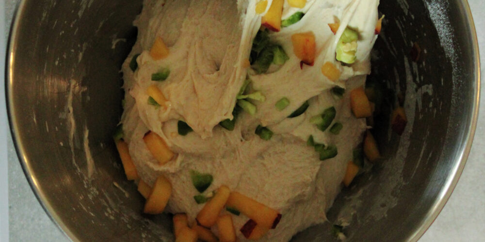 sourdough with jalapenos and peaches