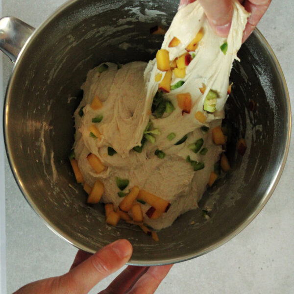 sourdough with jalapenos and peaches