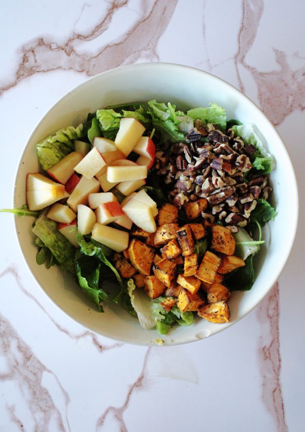 Autumn Harvest Salad with Apples and Sweet Potatoes