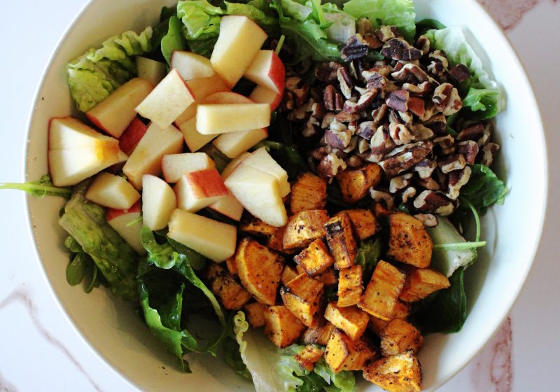 Autumn Harvest Salad with Apples and Sweet Potatoes