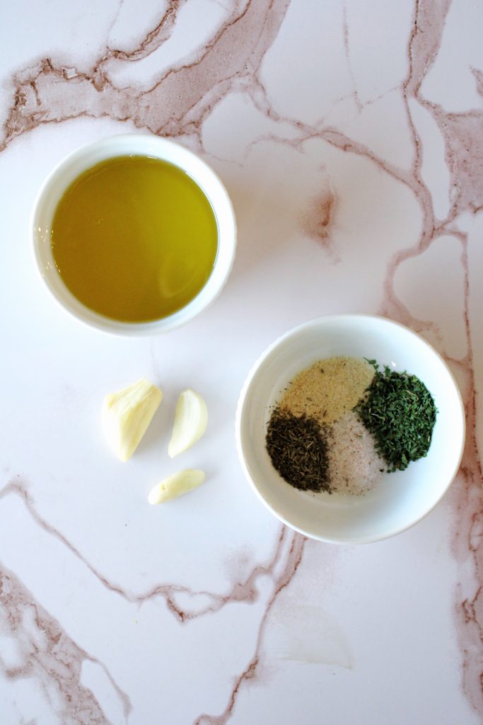 Ingredients for the homemade dressing.